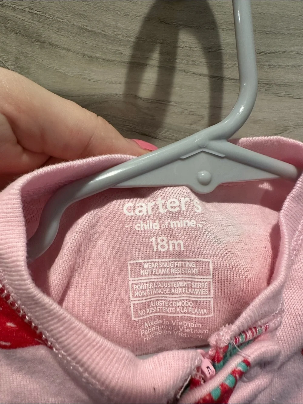 Carter's Pink Strawberry Print Footie Pajamas